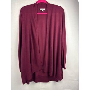 Susan Graver Womens Long Sleeve Open Front Cardigan Sweater Large